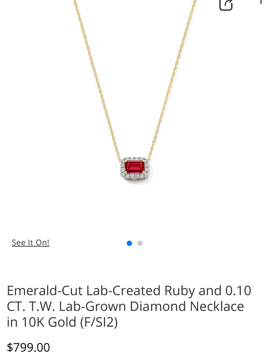 PEOPLES JEWELLERS Lab-Created Ruby and Diamond 10K Gold Necklace - Red